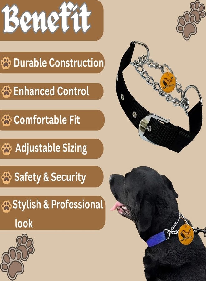 سايج سكوير طوق سلسلة خانق للكلاب من سيج سكوير - طوق معدني منزلق لتدريب الكلاب والتحكم في المقود وتصحيح السلوك | سلسلة فولاذية انزلاقية سلسة للمشي والطاعة والاستخدام الخارجي وتأديب الحيوانات الأليفة (0.75 بوصة) - Image 5